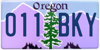 OR license plate 011BKY