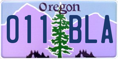 OR license plate 011BLA