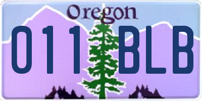 OR license plate 011BLB