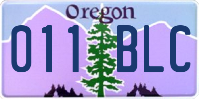 OR license plate 011BLC