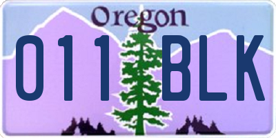 OR license plate 011BLK