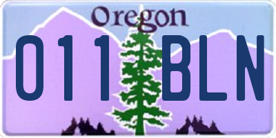 OR license plate 011BLN