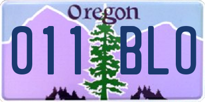 OR license plate 011BLO
