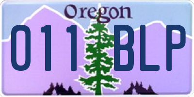 OR license plate 011BLP