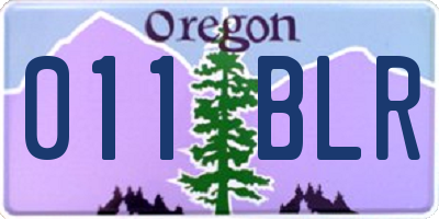 OR license plate 011BLR