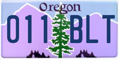 OR license plate 011BLT