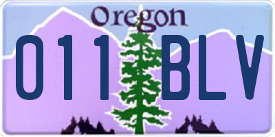 OR license plate 011BLV
