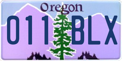OR license plate 011BLX