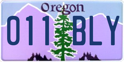 OR license plate 011BLY