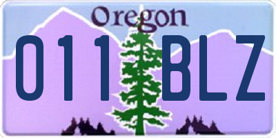 OR license plate 011BLZ