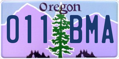 OR license plate 011BMA