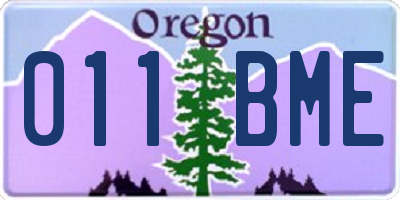 OR license plate 011BME