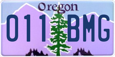 OR license plate 011BMG