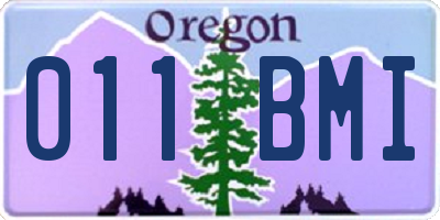 OR license plate 011BMI