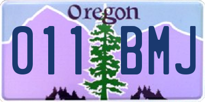 OR license plate 011BMJ