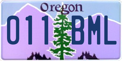 OR license plate 011BML