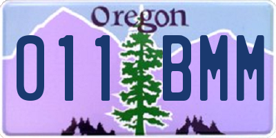 OR license plate 011BMM
