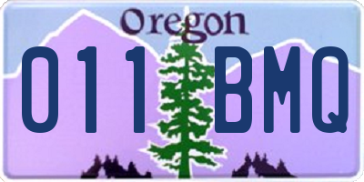 OR license plate 011BMQ