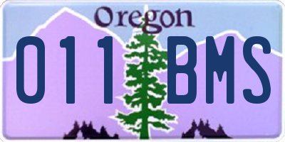 OR license plate 011BMS