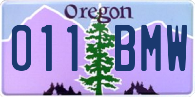 OR license plate 011BMW
