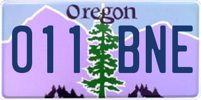 OR license plate 011BNE