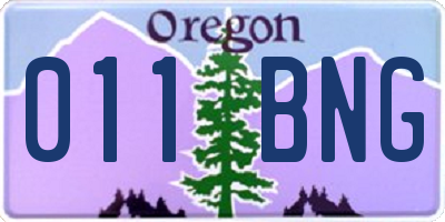 OR license plate 011BNG