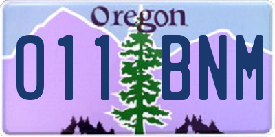 OR license plate 011BNM