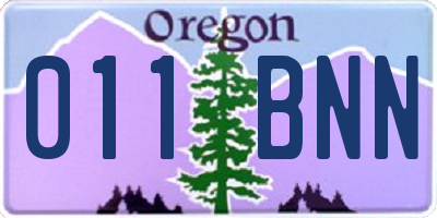 OR license plate 011BNN