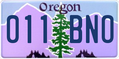 OR license plate 011BNO