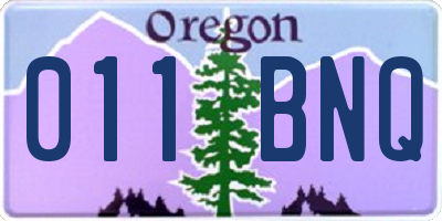 OR license plate 011BNQ