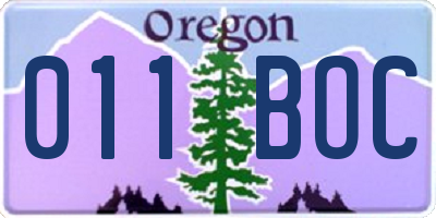 OR license plate 011BOC