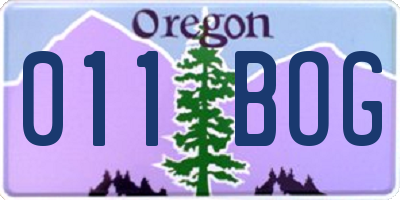 OR license plate 011BOG