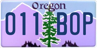 OR license plate 011BOP