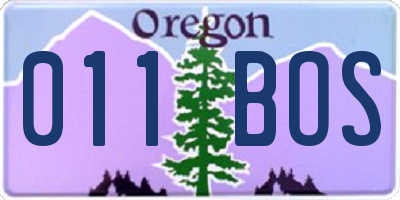 OR license plate 011BOS