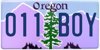 OR license plate 011BOY