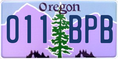 OR license plate 011BPB
