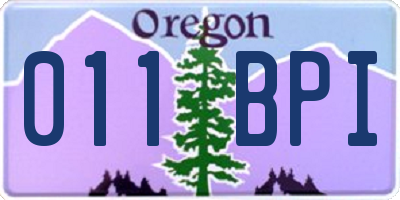 OR license plate 011BPI