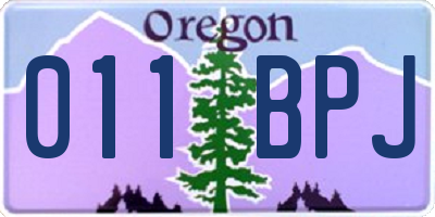 OR license plate 011BPJ