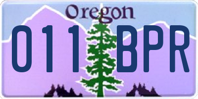 OR license plate 011BPR