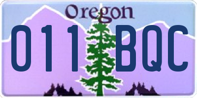 OR license plate 011BQC