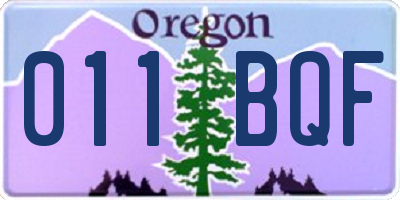 OR license plate 011BQF