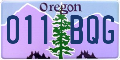 OR license plate 011BQG