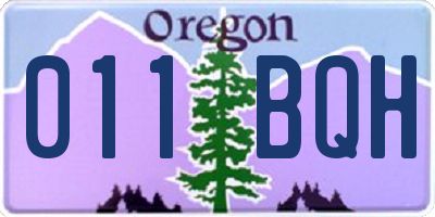 OR license plate 011BQH