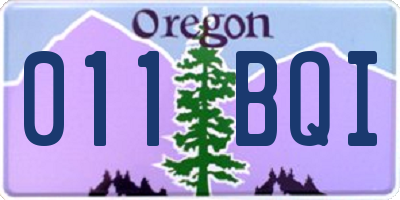 OR license plate 011BQI