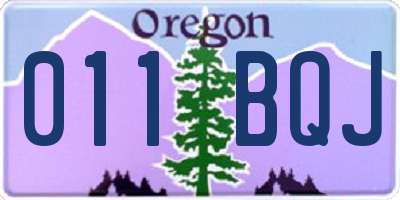 OR license plate 011BQJ