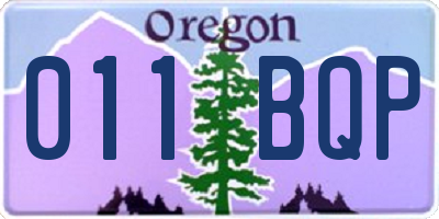OR license plate 011BQP