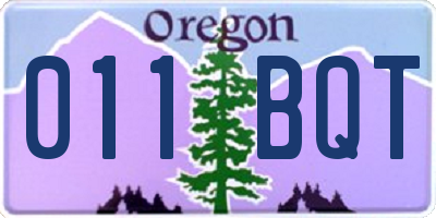 OR license plate 011BQT