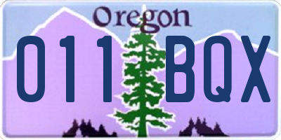 OR license plate 011BQX