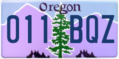 OR license plate 011BQZ