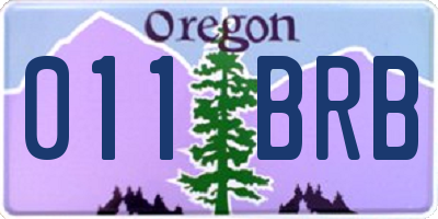 OR license plate 011BRB